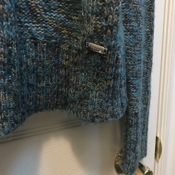 💙💚 Pretty POINT ZERO Turquoise Teal Multi Turtleneck Pullover Sweater - Picture 5 of 12